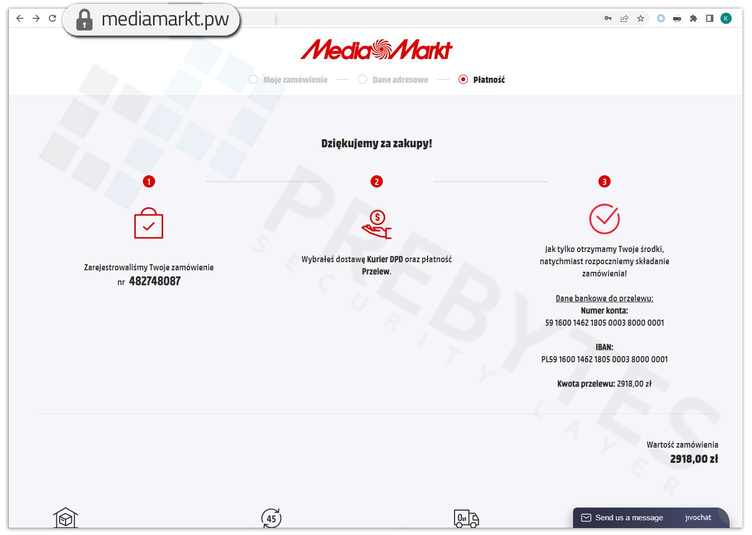 MediaMarkt fałszywa domena